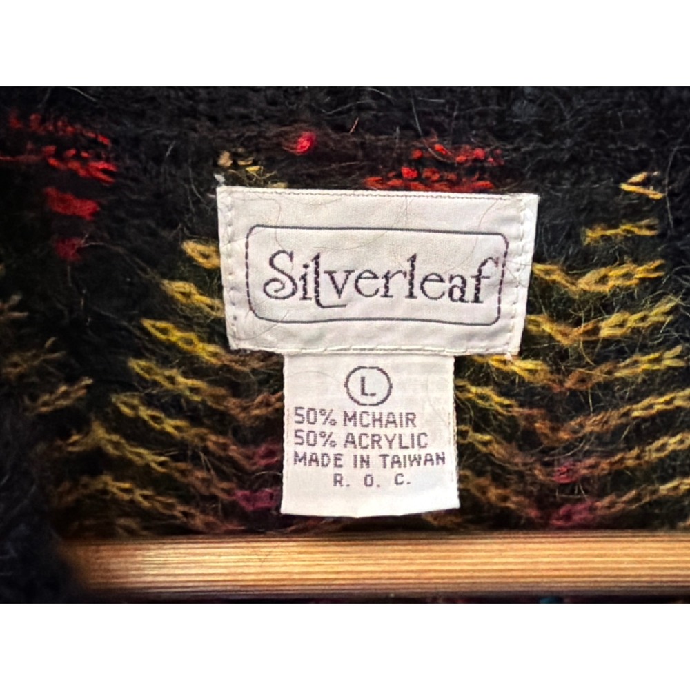 Vintage Silverleaf Mohair Cardigan Chevron Zigzag Grandmacore Eccentric Retro View 2